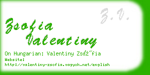 zsofia valentiny business card